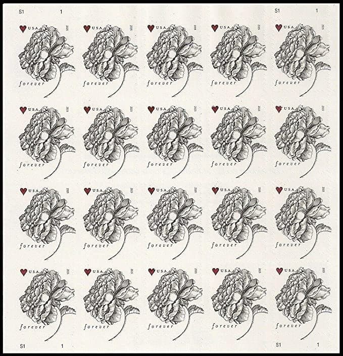 Antique Vintage Rose Forever First Class Postage Stamps