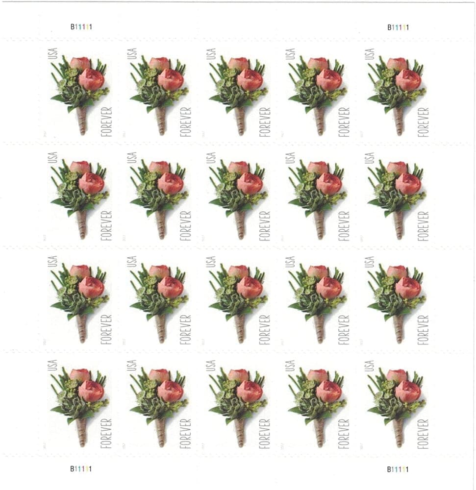 USPS Celebration Boutonniere Forever Postage Stamps