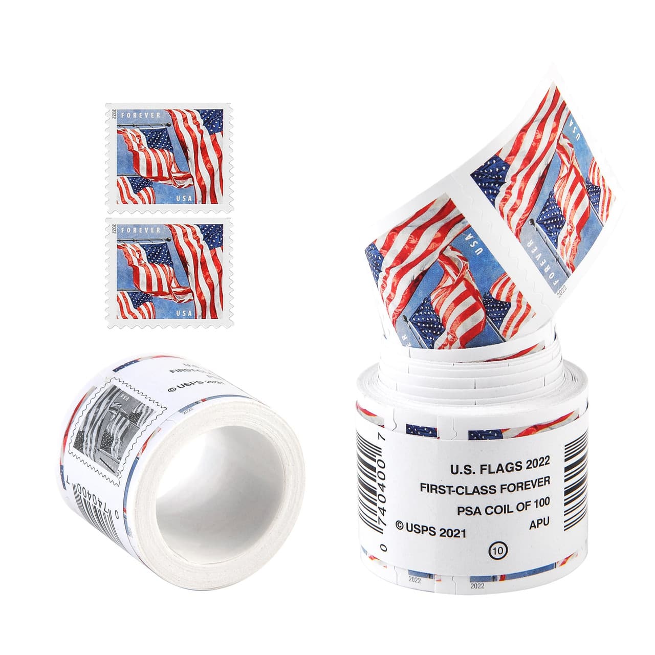2022 US Flags (Booklets / Rolls) Forever First Class Postage Stamps
