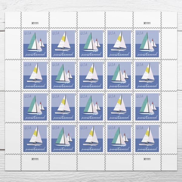 USPS 2023 Sailboats Forever Postcard Stamps