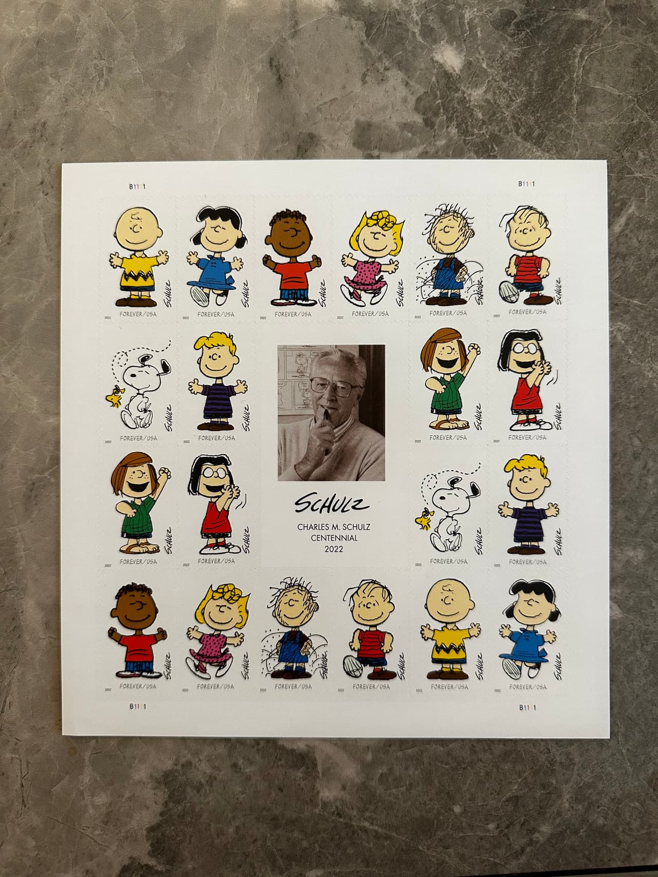 Cartoonist Charles Schulz "Peanuts" Forever Postage Stamps
