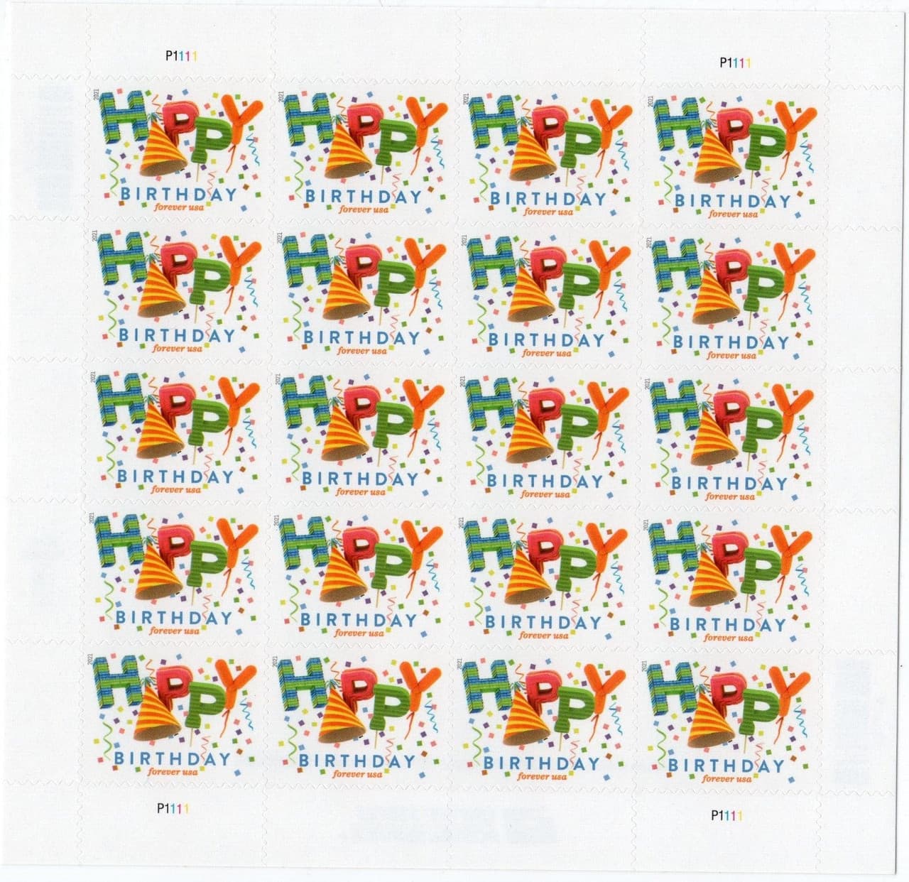Happy Birthday Forever Postage Stamps