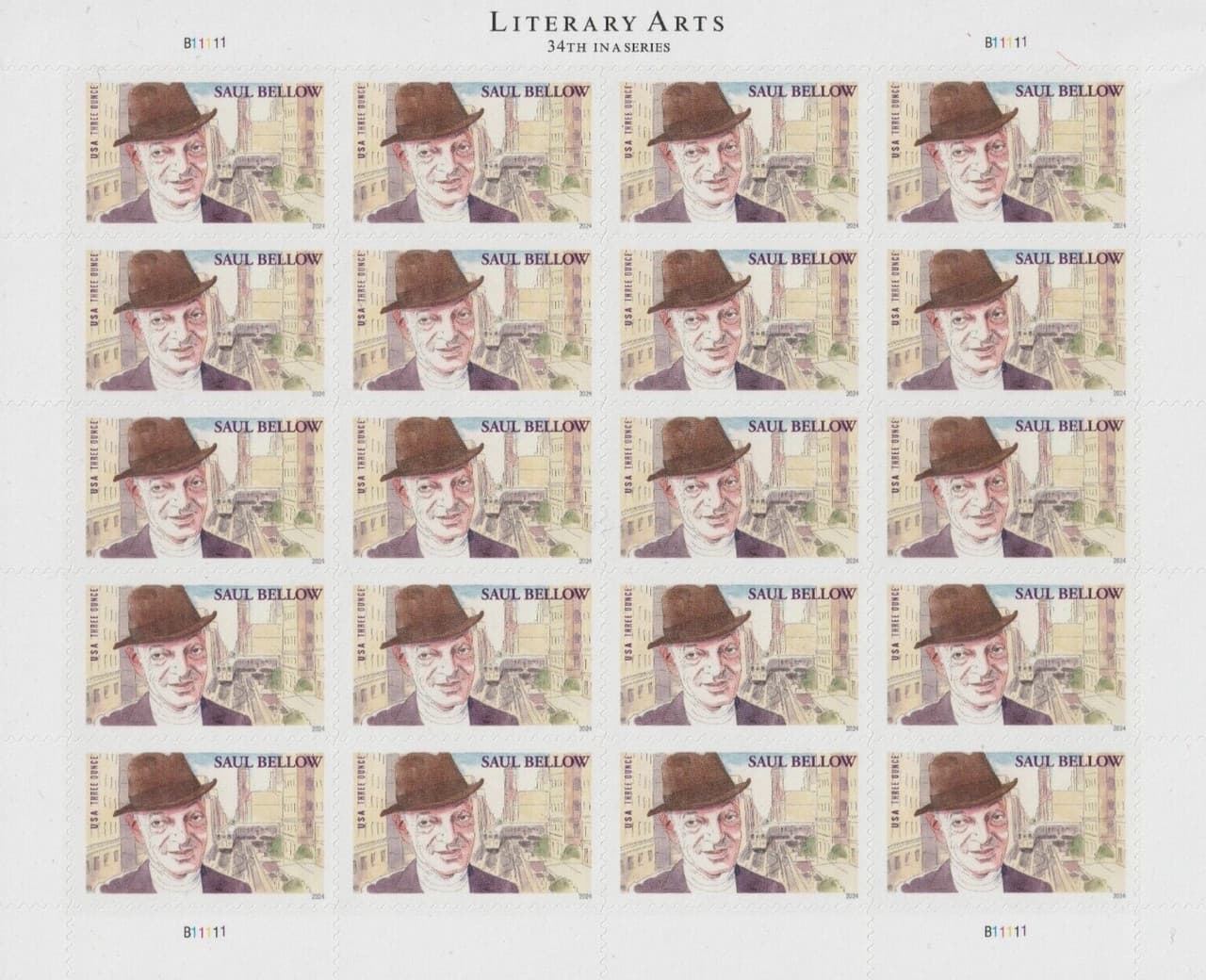 Literary Arts Saul Bellow Three Ounce Forever First Class Postage Stamps Perfect for sending CDs