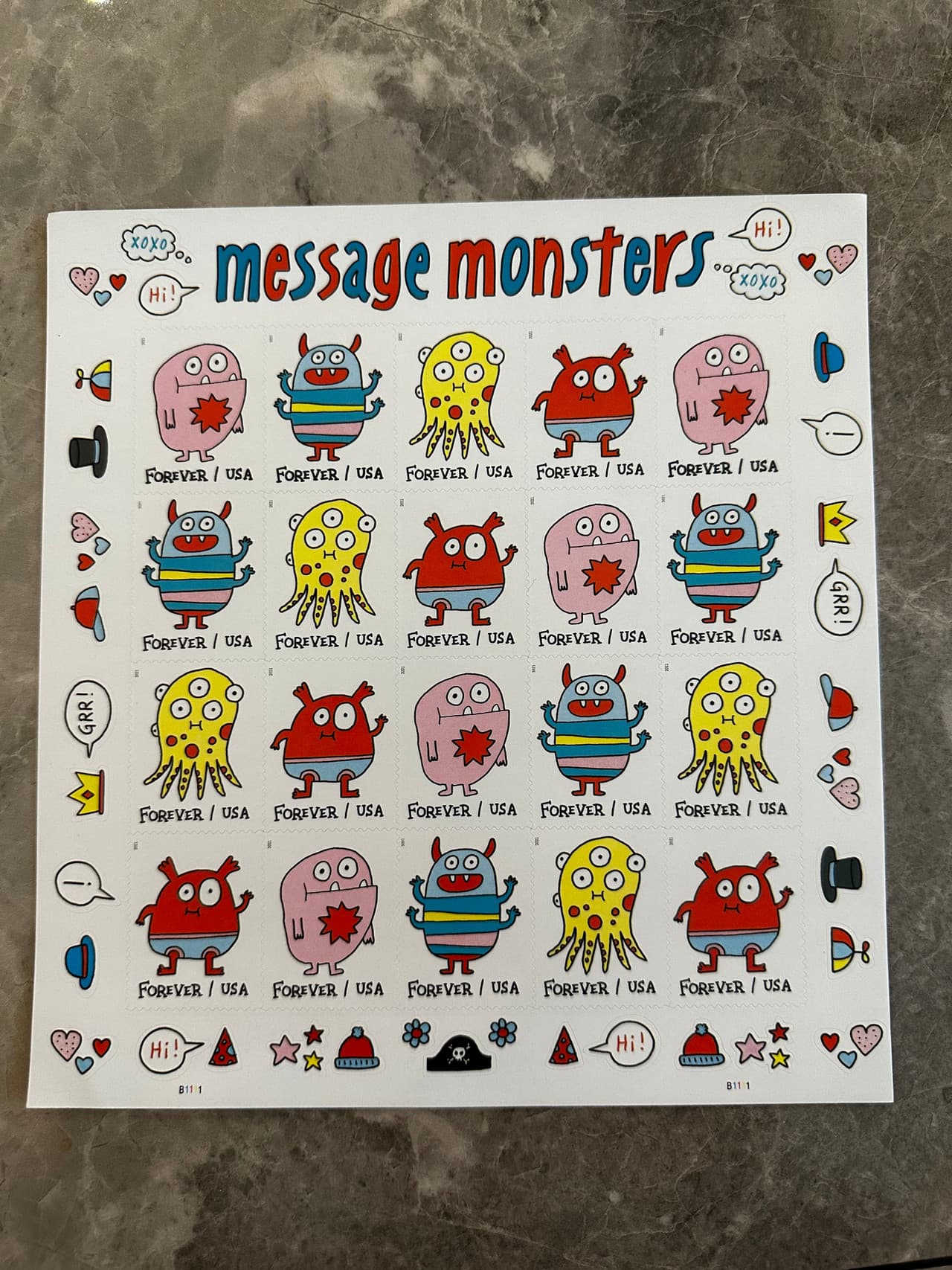 Message Monsters USPS Forever Postage Stamps Ready to Bring a Smile to Your Mail