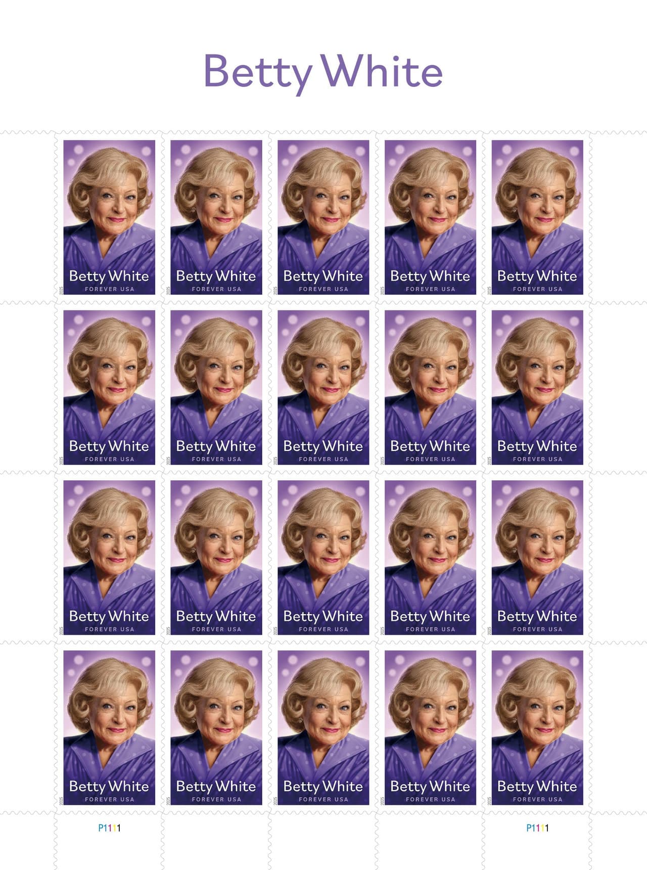 Betty White Forever Postage Stamps